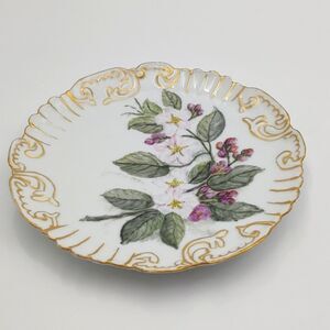 Antique Hand-painted Floral & Gilded 7" French Decorative Plate